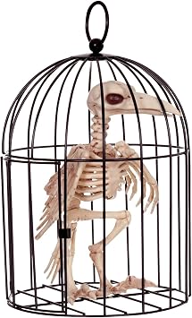 Crazy Bonez Skeleton Crow in Cage