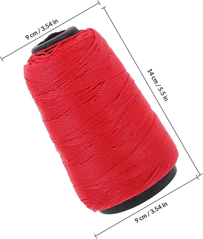 Beavorty Nylon Twisted Masonry String Line Twine para trabajos de construcción rojo resistente 2 rollos (50 piezas) cuerda de nylon resistente para albañilería y construcción miniatura 3