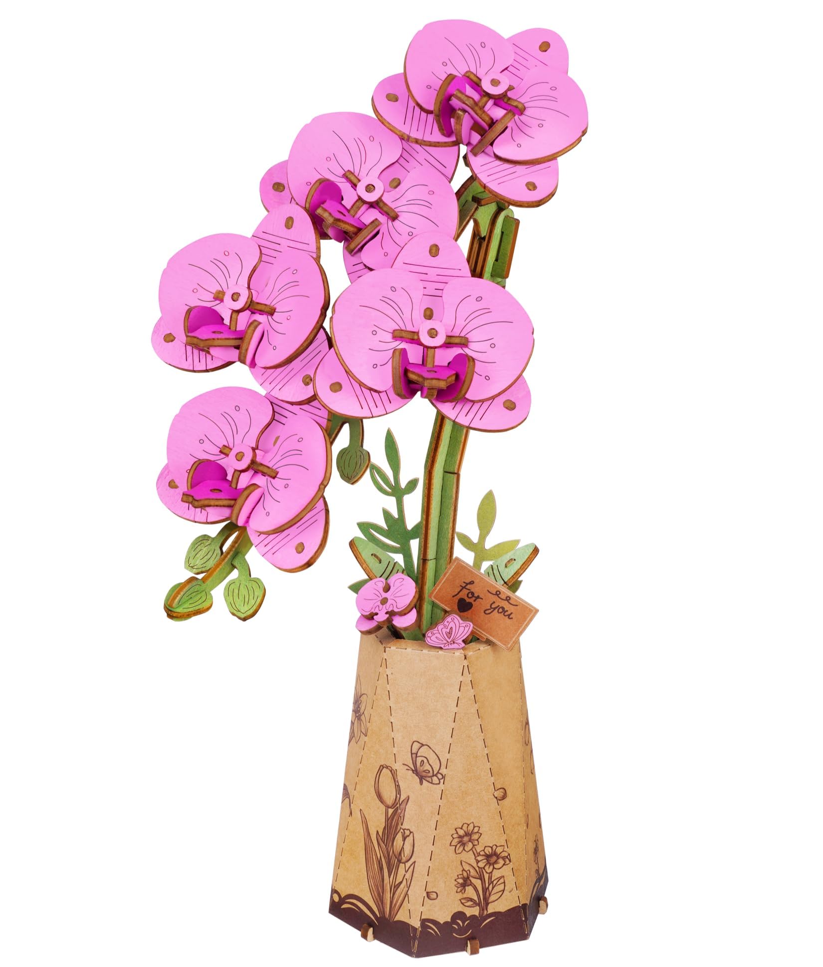 Robotime Flor Puzzles 3D Madera, Maquetas para Construir Adultos, Maqueta Madera, Regalos para Mujeres en el Día de San Valentín & Cumpleaños (Camelia roja) — view 18