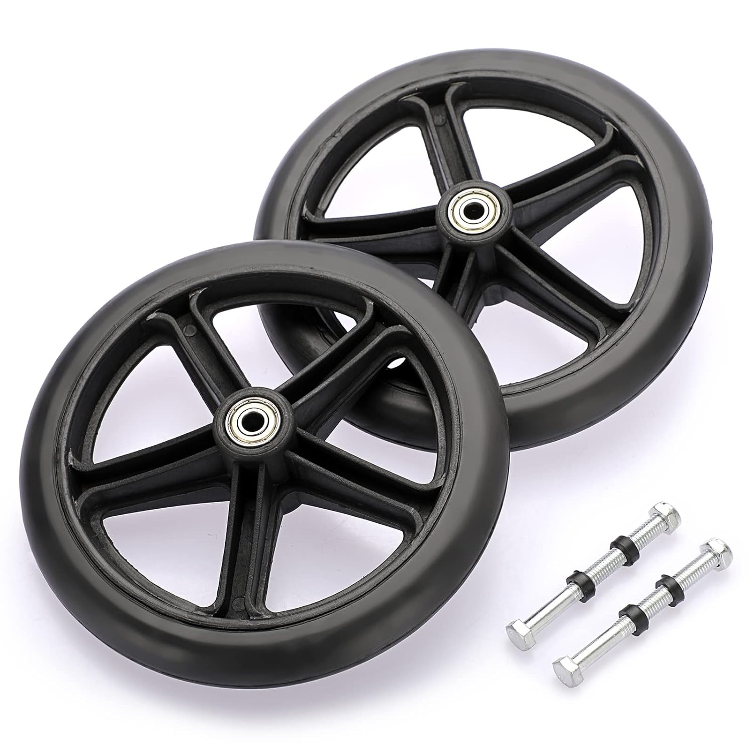 Lot De 2 Roues De Rechange Pour Compresseur D'air – 15,2 Cm – Antichoc, Antidérapant Et Silencieux – Avec Vis Incluses