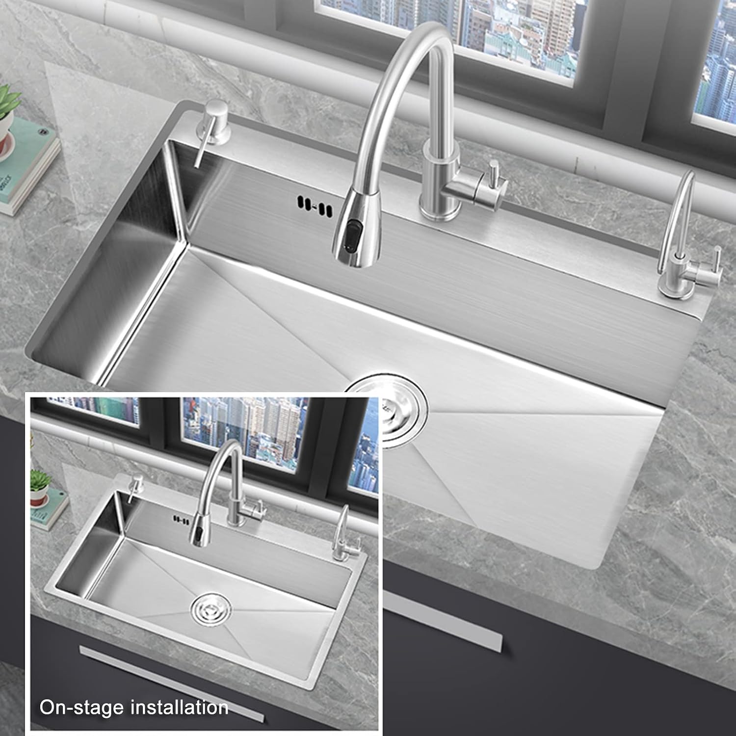 Kitchen Sink Sink Sink Undermount Kitchen Sink Single Bowl Kitchen Sinks Stainless Steel Kitchen Sink for Kitchen Sink Bar Sink Or Outdoor Sink