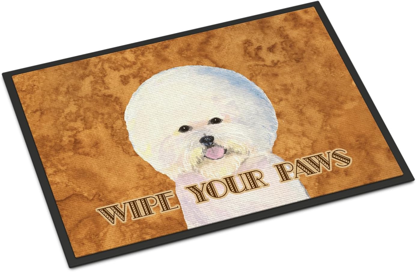 Caroline's Treasures SS4878MAT Bichon Frise Wipe Your Paws Doormat 18x27 Front Door Mat Indoor Outdoor Rugs for Entryway, Non Slip Washable Low Pile, 18H X 27W