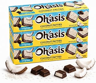 Coconut Patties, Chocolate Covered Coconut Candy, Dark Chocolate (Pack1) | Rich Dark Chocolatey Coating Individually Wrapped for Freshness