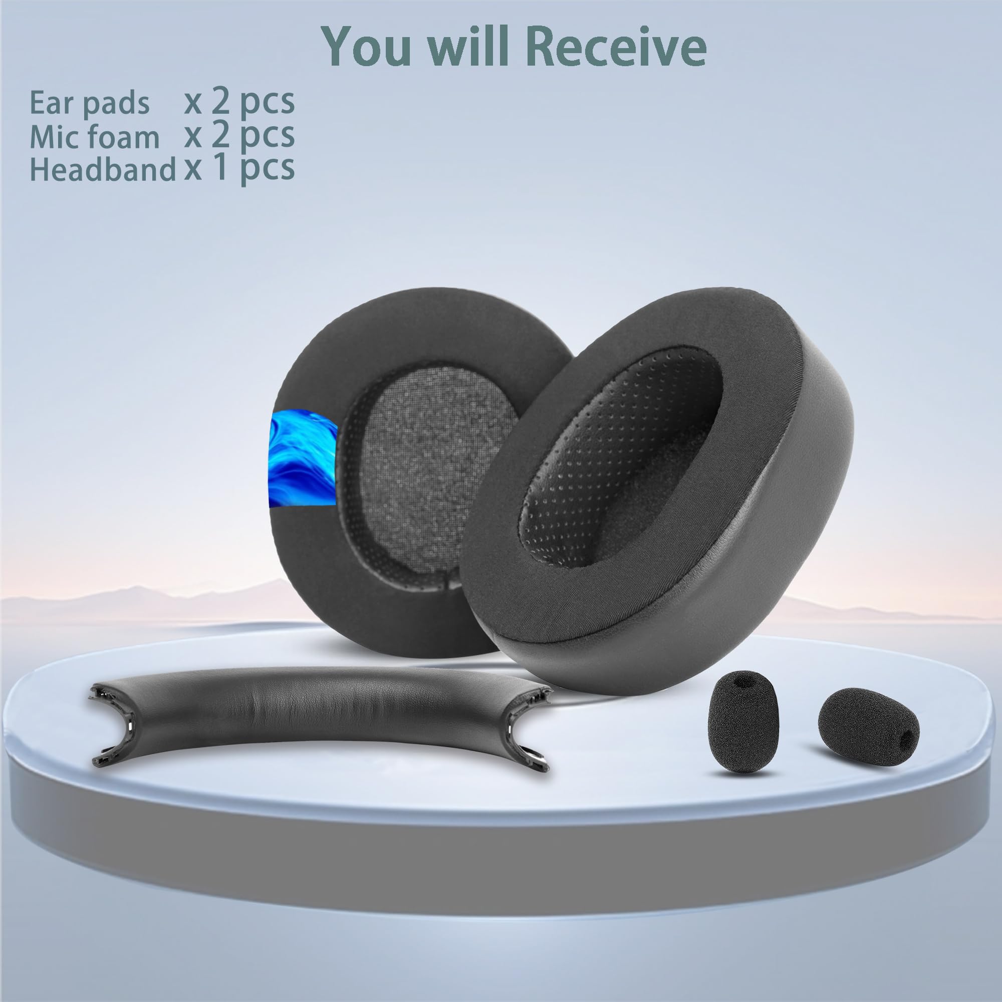 Poduszki nauszne i Pokrywa Pałąka Zamienne kompatybilne z Microsoft Xbox Wireless/Stereo 20th Anniversary Special Edition Słuchawki, Poduszki nauszne (Żel chłodzący)