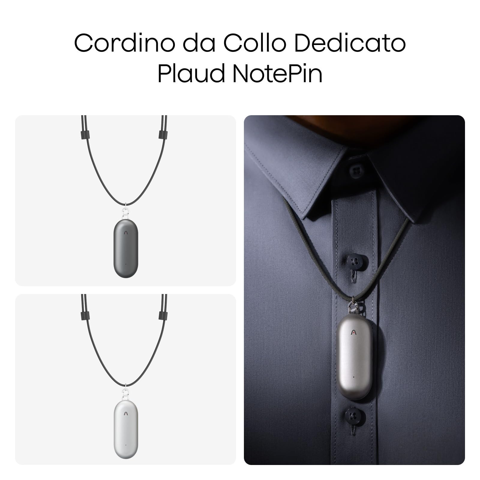 Pack Plaud Note Pro e NotePin con 4 accessori, Registratore vocale IA, Controllo Tramite App, Dispositivo per Appunti IA, Trascrizione e riepilogo IA, Supporto per 112 Lingue, Memoria 64 GB, Registrat