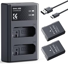 EN-EL14 Battery and Charger for Nikon EN-EL14 Battery, with Dual Charging Slot, Fit for Nikon D3500 D5600 D3200 D3300 D3400 D5500 Coolpix P7800 P7700 P7200 P7100 P7000 (1050mAh*2)