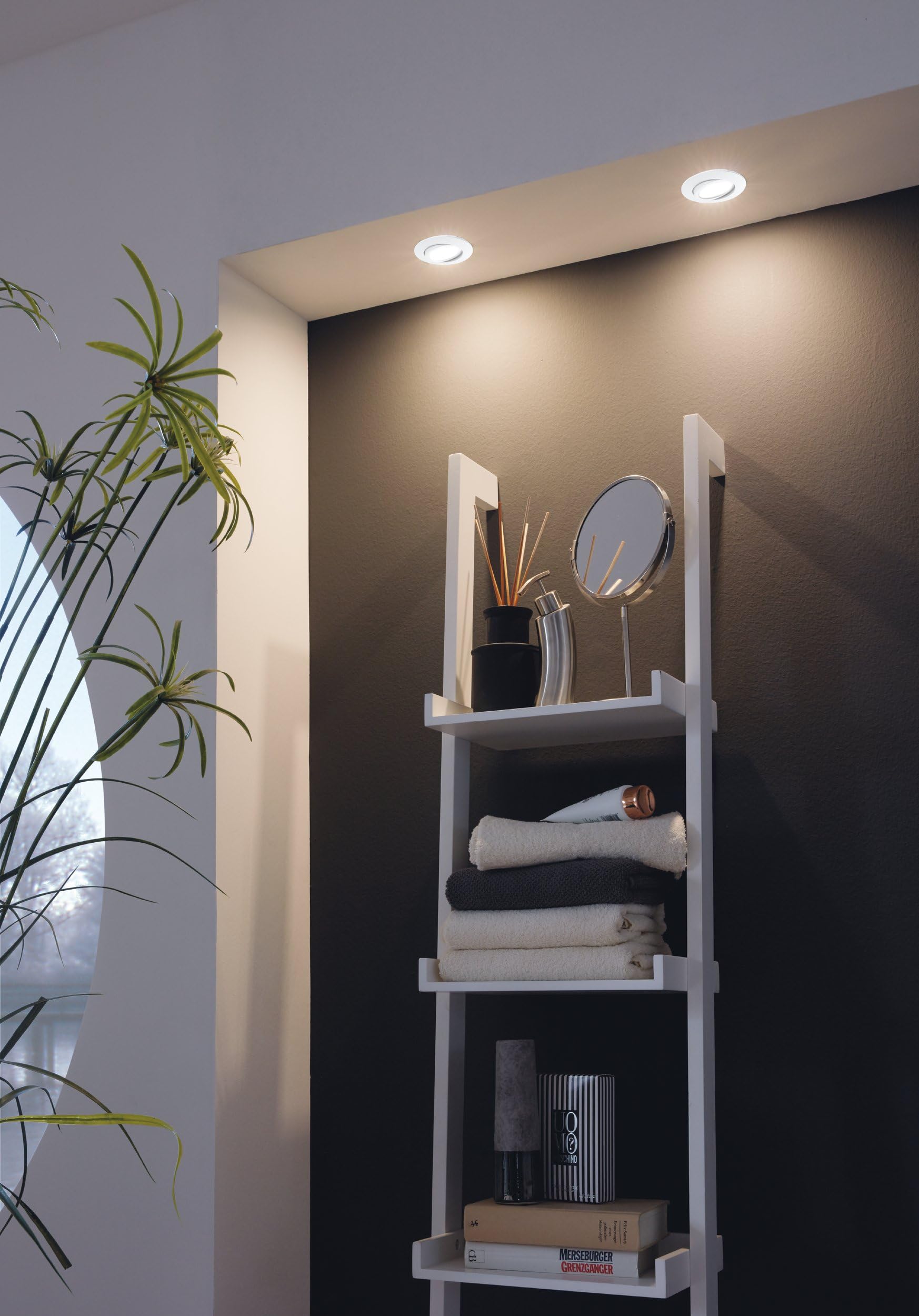 Eglo Lot de 3 spots LED encastrables Pineda, spots LED en plastique, 3
