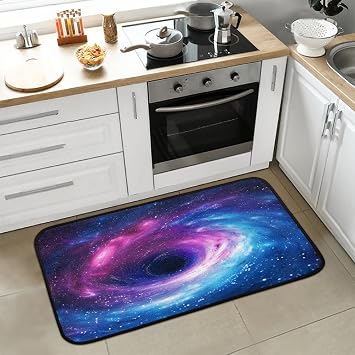 Blue Pink Galaxy Abstract Kitchen Mats for Floor Cushioned Anti Fatigue Kitchen Rugs Decor Washable Floor Mat Non Slip Runner Rug Standing Carpet for Laundry Sink Bathroom Entryway 39 x 20 inch