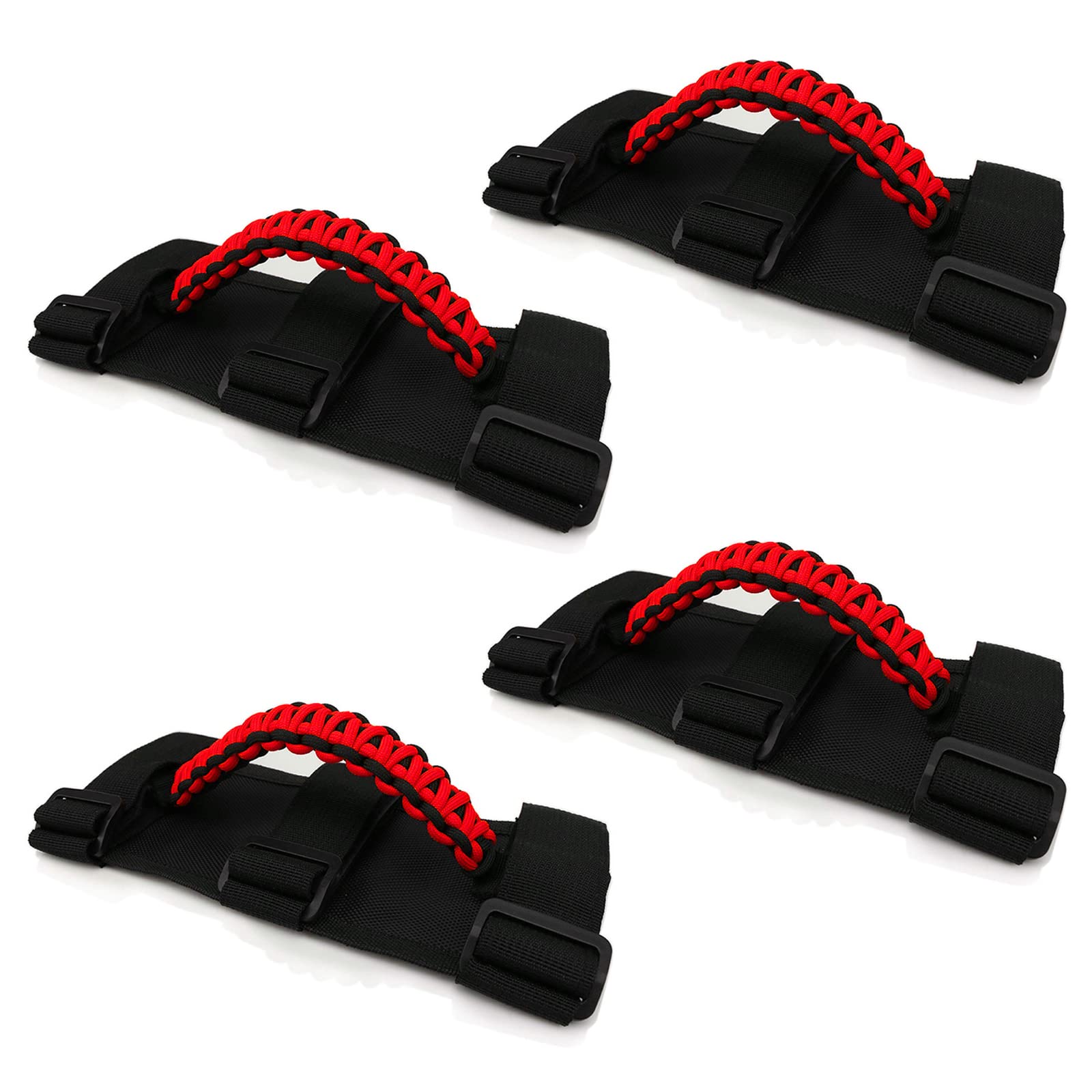 buyinhouse Roll Bar Paracord Grab Handles Grip Handle for Jeep Wrangler YJ TJ JK JL JLU JT Sports Sahara Gladiator Freedom Rubicon X & Unlimited 1987-2020