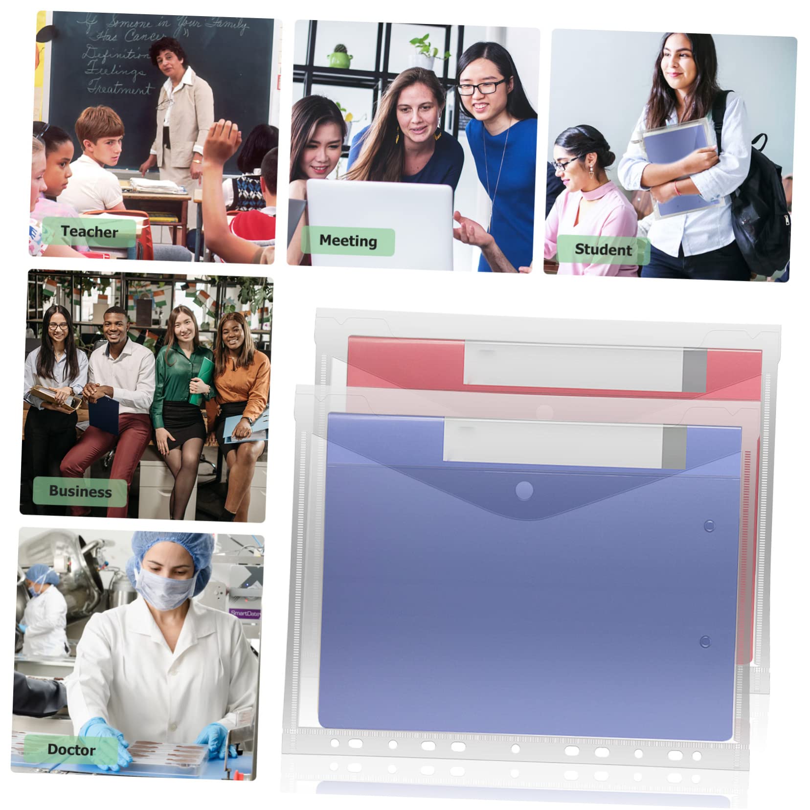 A4 Binder Pockets 20 Pezzi in Pp Trasparente 11 Fori