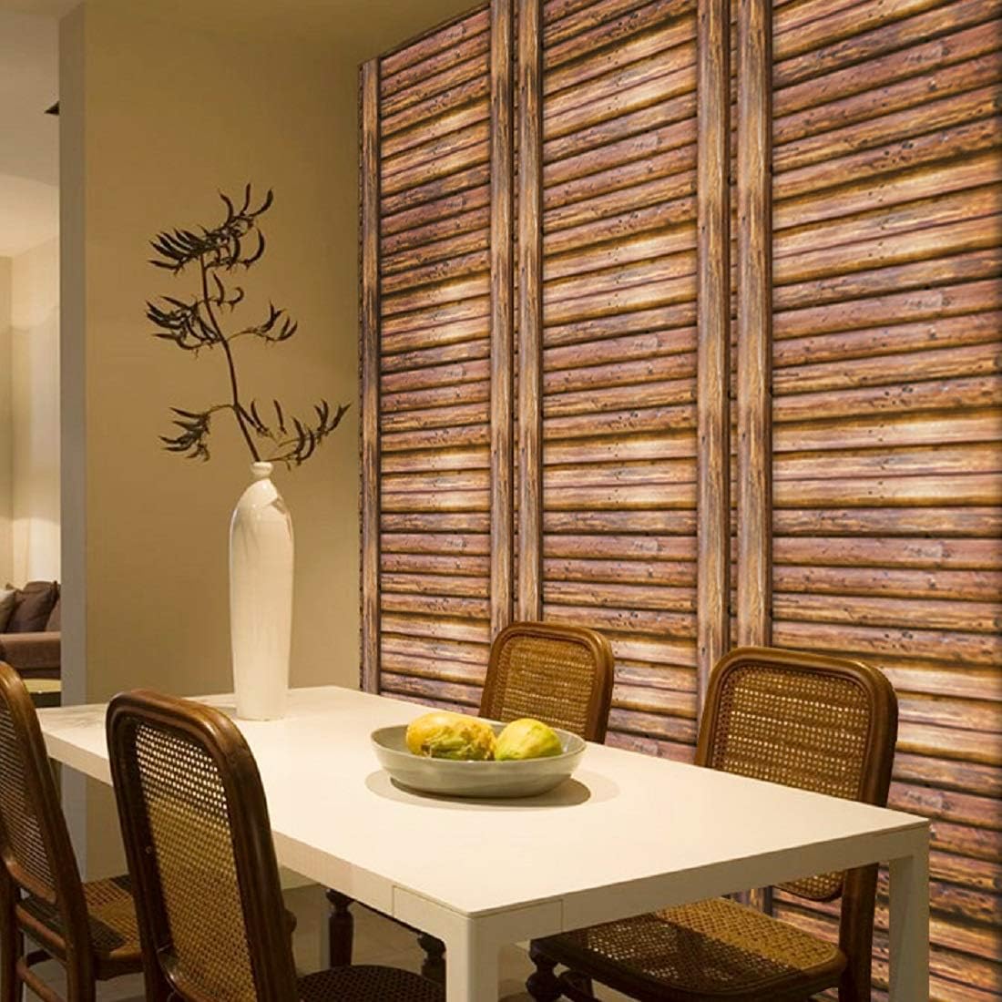 JAAMSO ROYALS Retro Wallpaper Wood Grain Living Rooms Home Decor Stickers self Adhesive Wall Paper Striped Roll Wall Sticker (800 CMX45 CM i.e 36 Sq Ft)