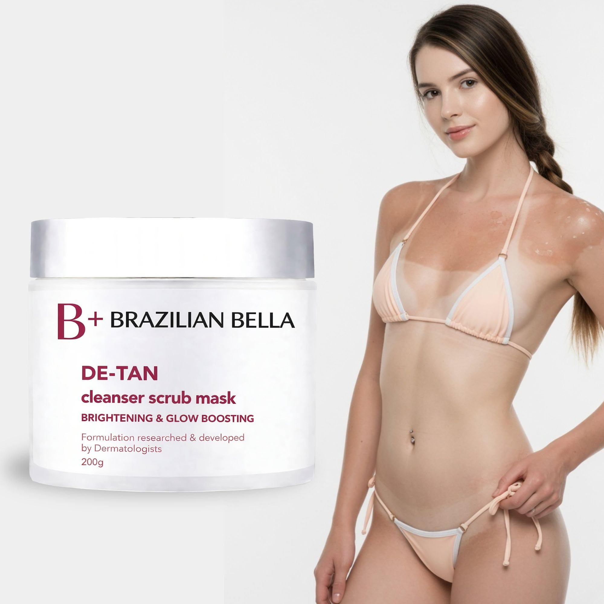 Brazilian Bella Detan Pack Cream Vaginal & Anal Whitening Tan Removal With Cleanser Scrub And Mask 3 in 1 (Not Skin Bleaching Cream) for Men-image-38
