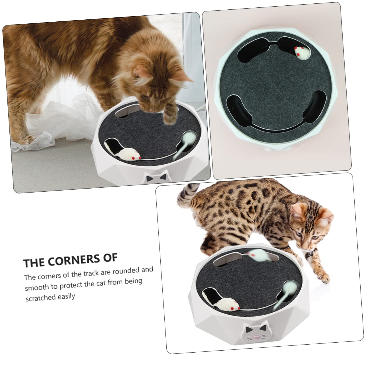 Toddmomy Elektronisches Katzenspielzeug mit Maus, Weiß, Batteriebetrieben | Abs Gehäuse, 3 Stück Aa Batterien, Interaktive Grabbewegung, für Haustiere und Katzen