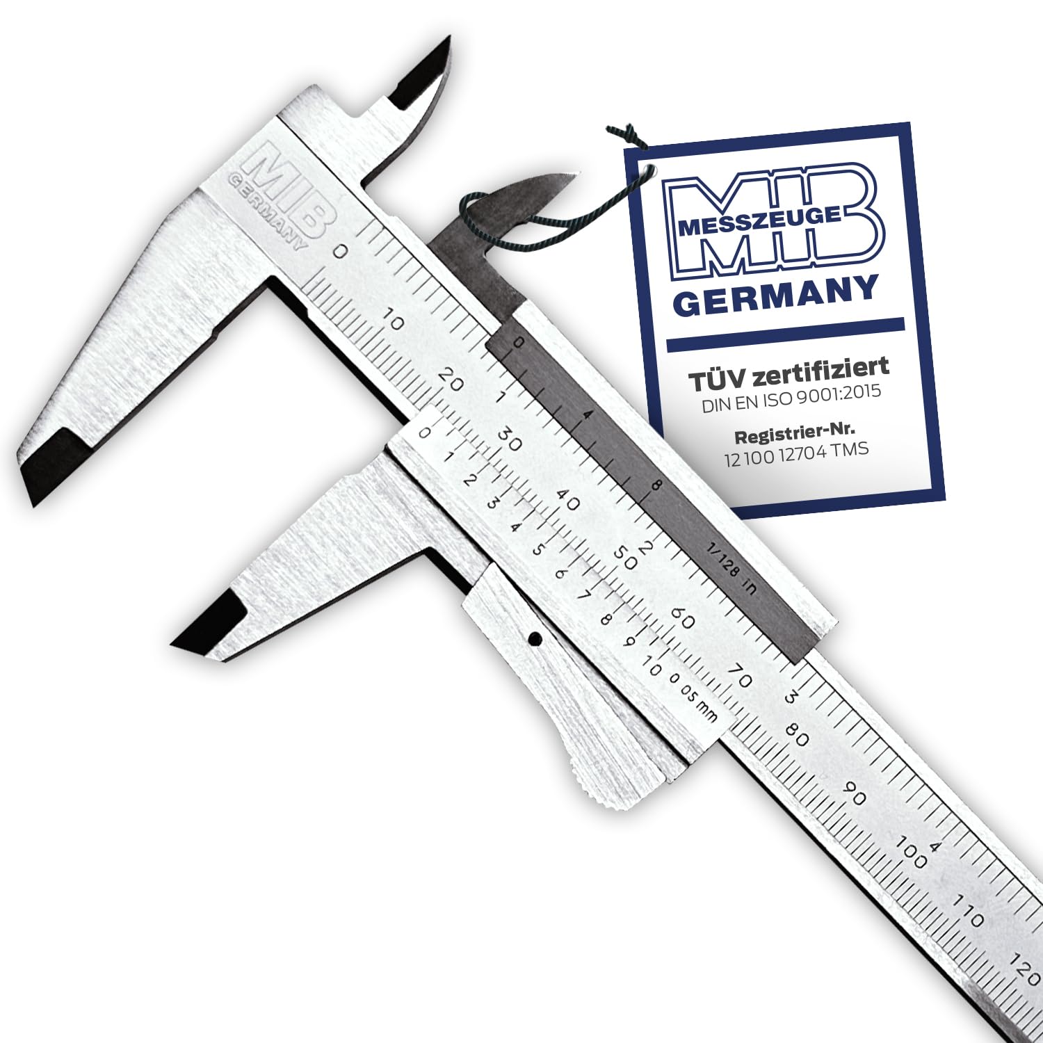 MIB Messschieber mit Momentverstellung DIN 862 200mm | Schieblehre Analog Edelstahl | Messschieber | Schublehre Metall | Messwerkzeug | Caliper | Durchmesser Messgerät | Schiebelehre Metall