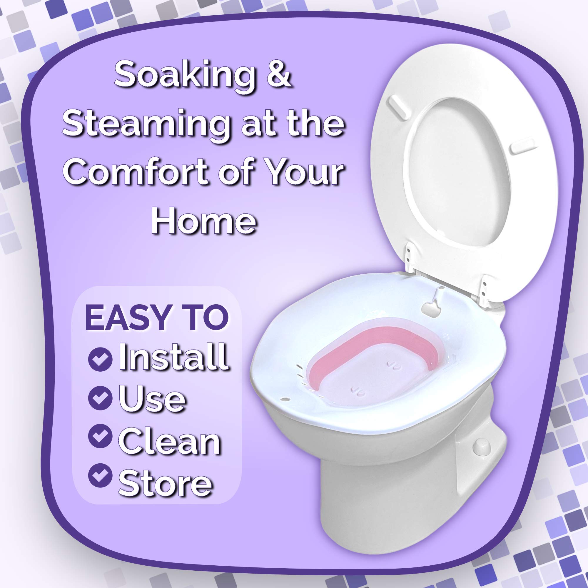Yoni Steam Seat Kit for Toilet Vaginal Steaming Tub Sitz Bath Basin