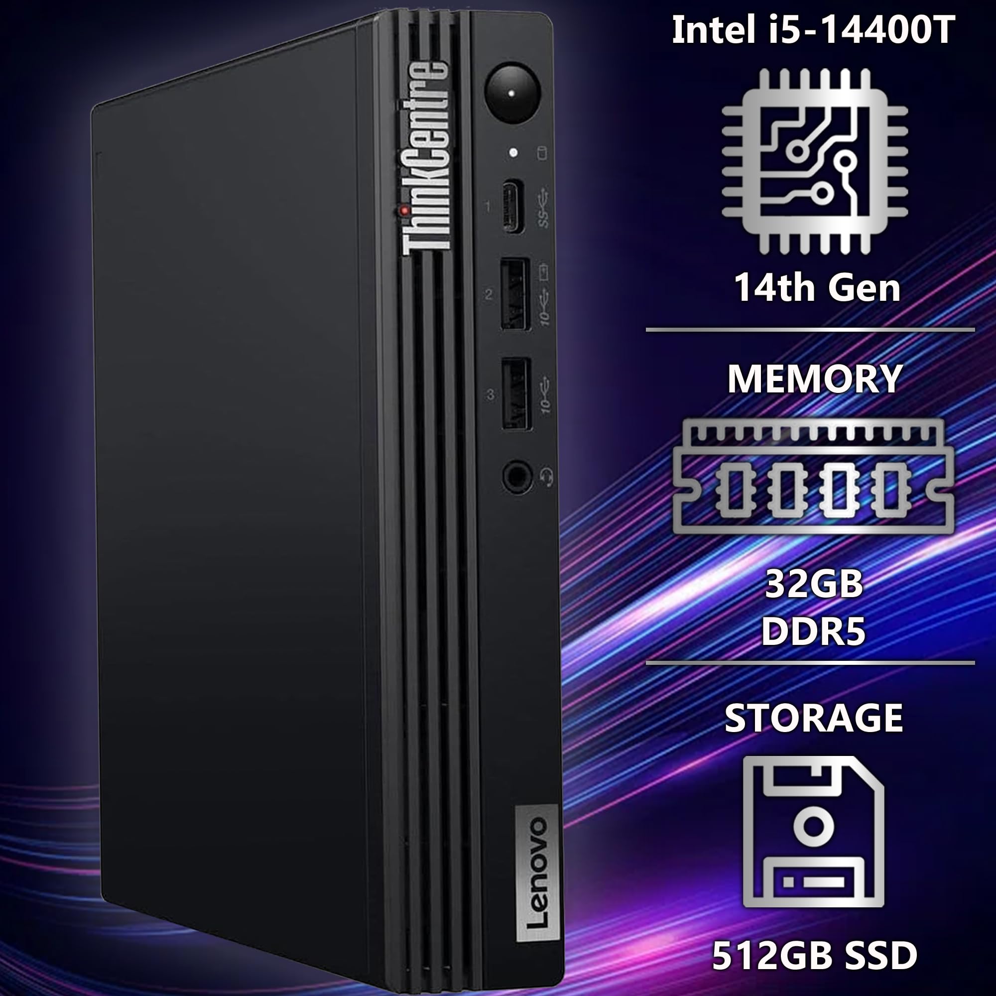 Amazon.com: Lenovo ThinkCentre Tiny M70q Intel Deca Core i5-14400T
