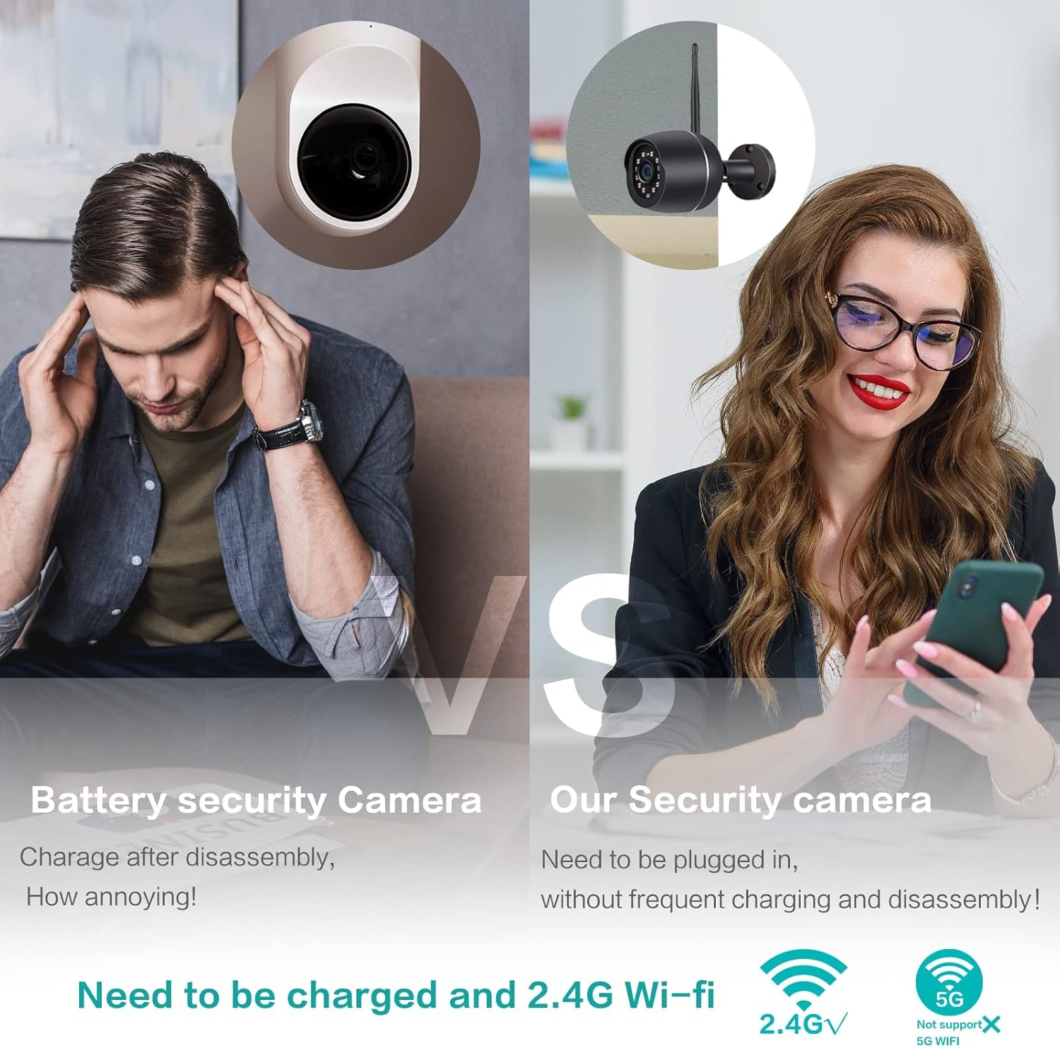 Get Discount 70% Price Security Cameras, 2 Pack GOAOFOEOI 1080P WiFi Full Metal Case Cameras for Home Security Outdoor Waterproof Bullet Camera Two-Way Audio, Motion Detection Alert, SD Card Cloud, Compatible with Alexa