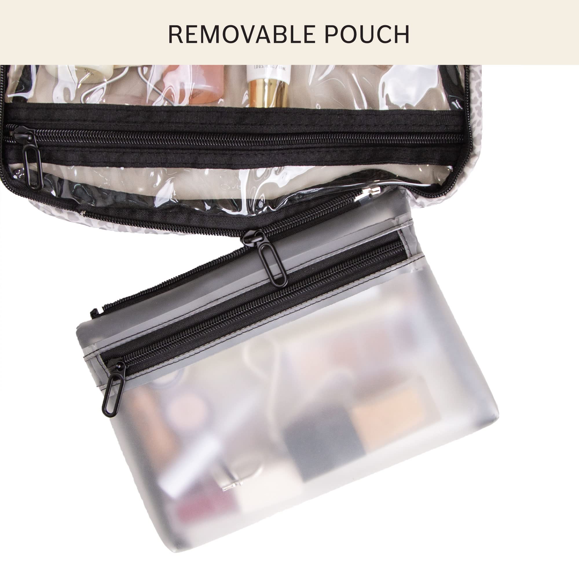 Jadyn Kulturbeutel zum Aufhängen, erweiterbarer Kulturbeutel, Organizer für Frauen, wasserabweisend, große Reise-Kosmetiktasche für Make-up, Toilettenartikel, Lotion, Wüste Leopard, 6.5 Liters
