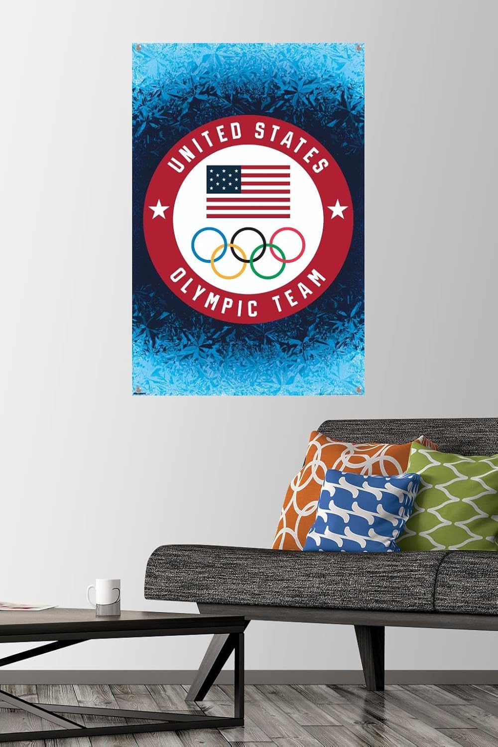 Team USA: 2026 Winter Olympics (Milan) - Logo Wall Poster with Push Pins, 34L" x 22.4W", Poster & Push Pin Bundle Poster & Push Pin Bundle 34"L x 22.4"W