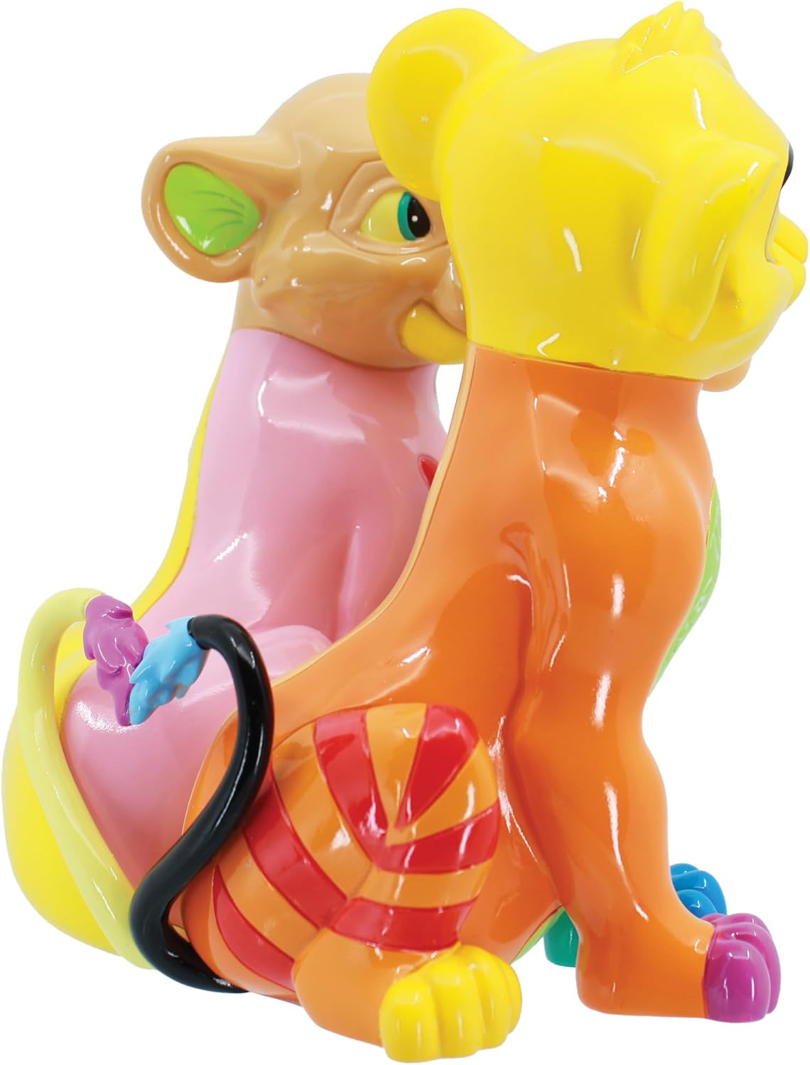 Enesco Disney Britto the Lion King Simba and Nala Heart Tails Figurine, 6 Inch, Multicolor