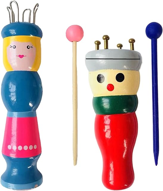 Yeesabella 2 Pack Knitting Dolly Set, Beginners Knitting Kit Wooden Spool Knitting Doll Knitting for A Beginners Starter Kit for Adults French Knitting Machine