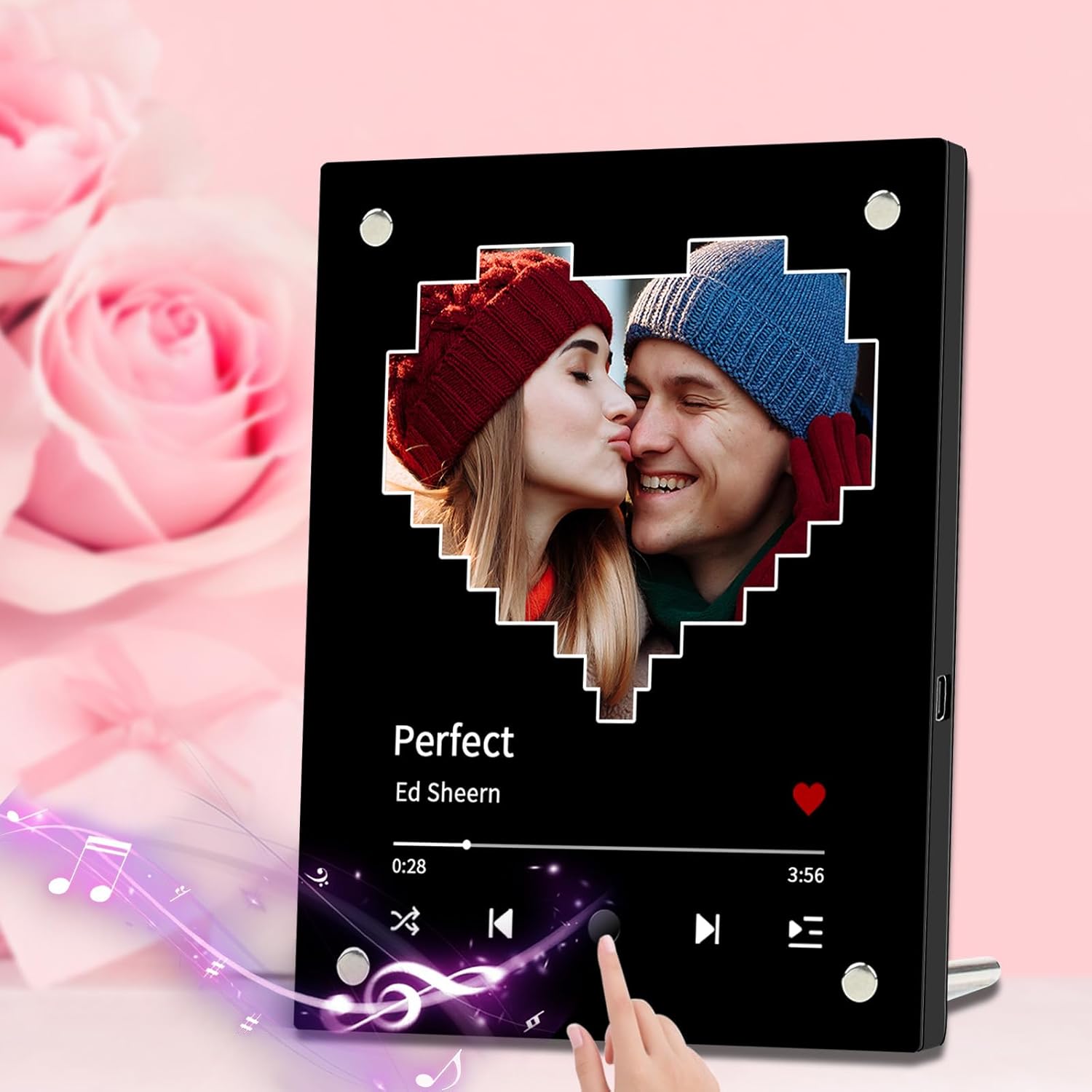 Personalized Music Photo Frame with Built-in Player,Custom Music Frame for Women Men,Customized Spotify Plaque with Picture,Anniversary Birthday Gifts for Boyfiend Girlfriend Couple