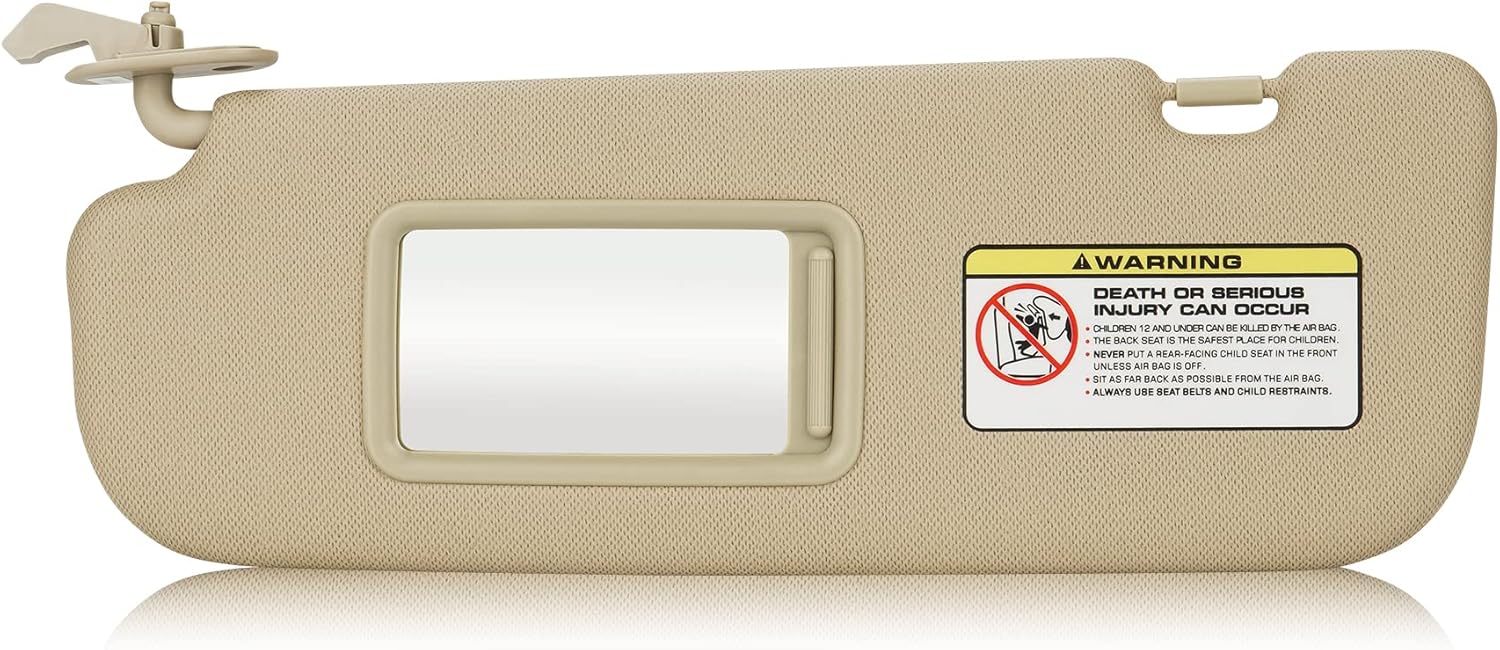 TadaMark Left Driver Side Sun Visor Fit for Hyundai Elantra 2011 2012 2013 2014 2015 Beige Without Light Replace # 852103X000TX Beige Left Driver Side