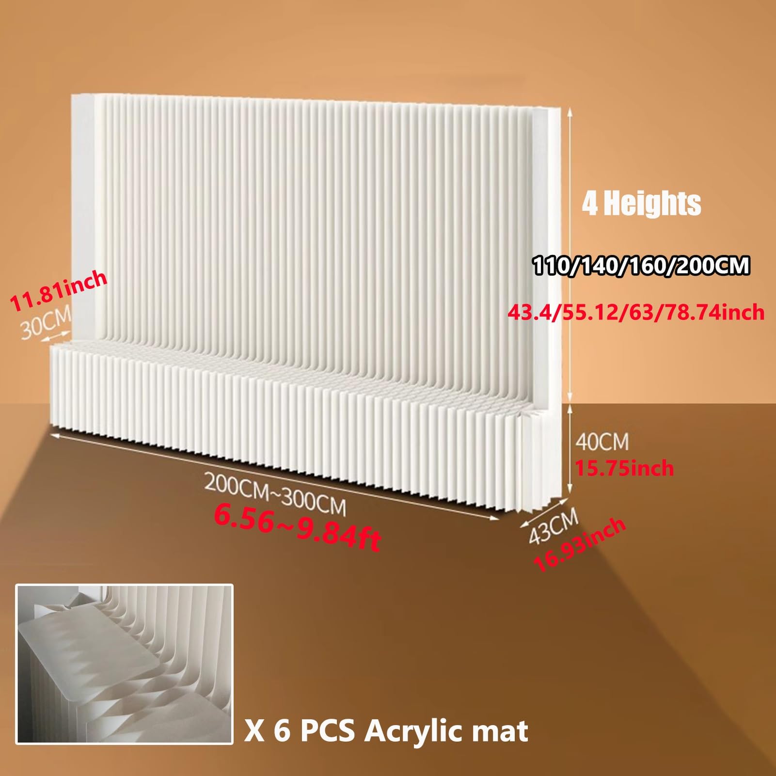 Divisori per ambienti, Parete divisoria for la privacy(6.56x9.84ft)