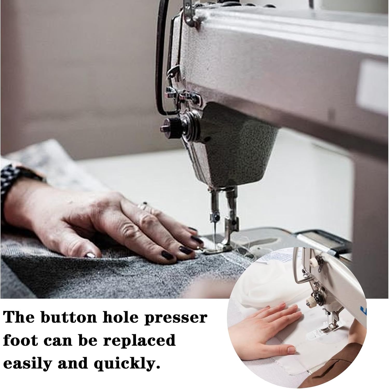 One Step Buttonhole Presser Foot, Singer Buttonhole Foot,4.1 x 1.0 inch Button Hole Maker Tool for EverSewn, Juki, Singer Sewing Machine Automatic Professional Presser Feet One Step Buttonhole Foot