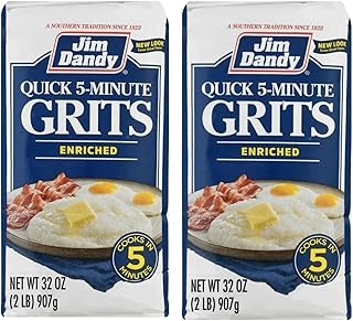 Jim Dandy Quick 5-Minute Grits, Enriched White Corn, 32 oz, Pack of 2