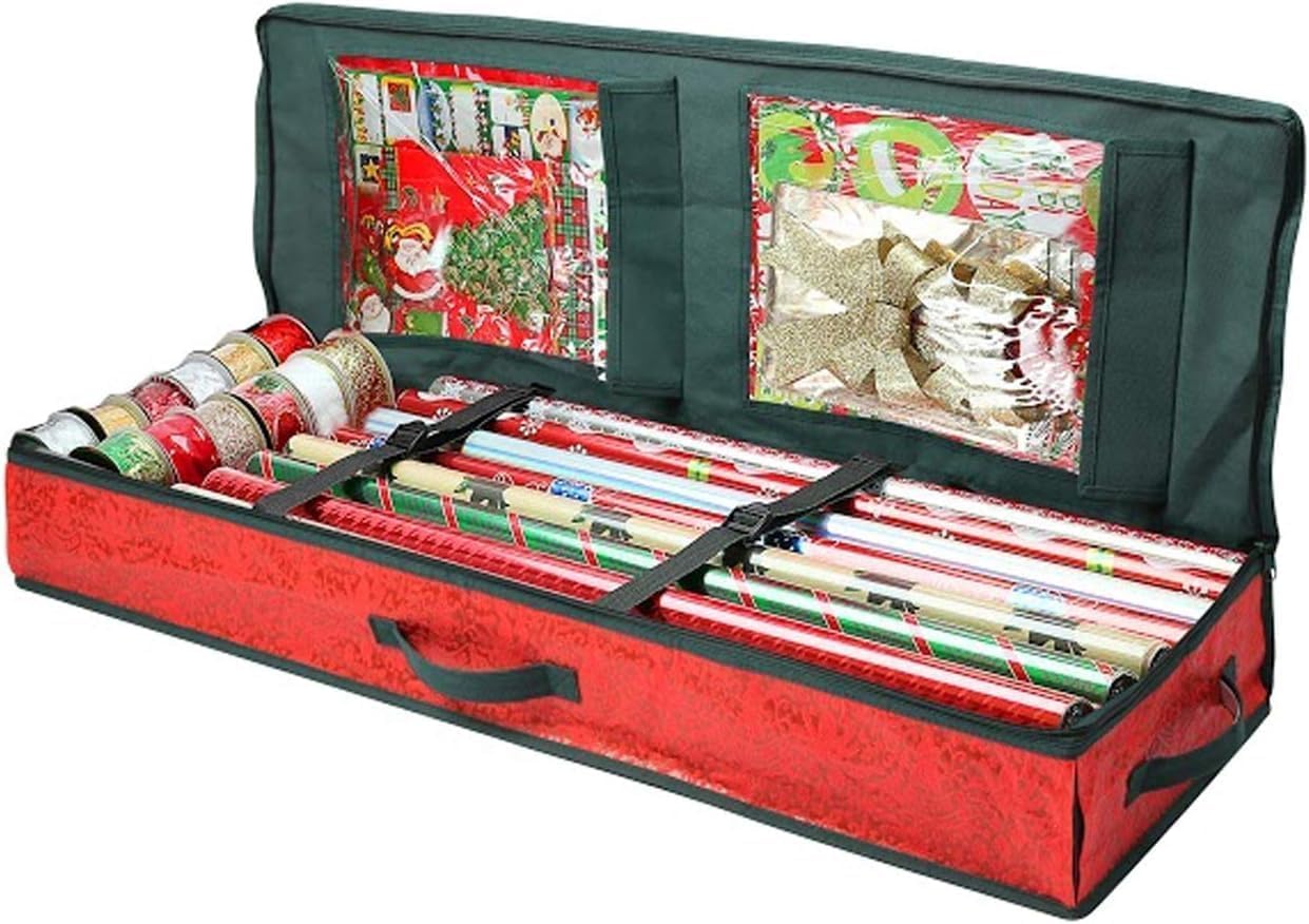 Skyte Red Skyte® Christmas Storage Bags & Boxes Decoration Wreath Wrapping Paper Lights Storage Xmas Tree Christmas Accessories Tearproof ( Paper Storage Case)