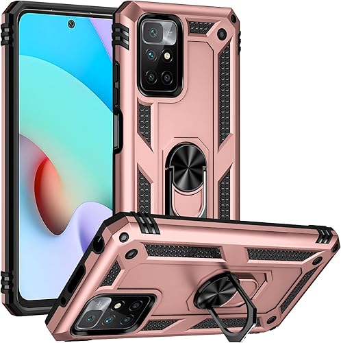 Funda compatible con Xiaomi Poco X3 GT, compatible con Redmi Note 10 Pro (China) 5G con soporte de anillo 2 en 1, color rosa