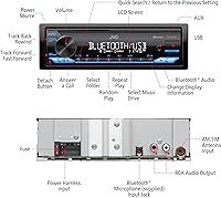 Vista 3 de JVC KD-SX27BT - Estéreo de automóvil con Bluetooth, receptor de medios digitales de 100 W, USB de 1.5 A para cargar dispositivos, unidad principal