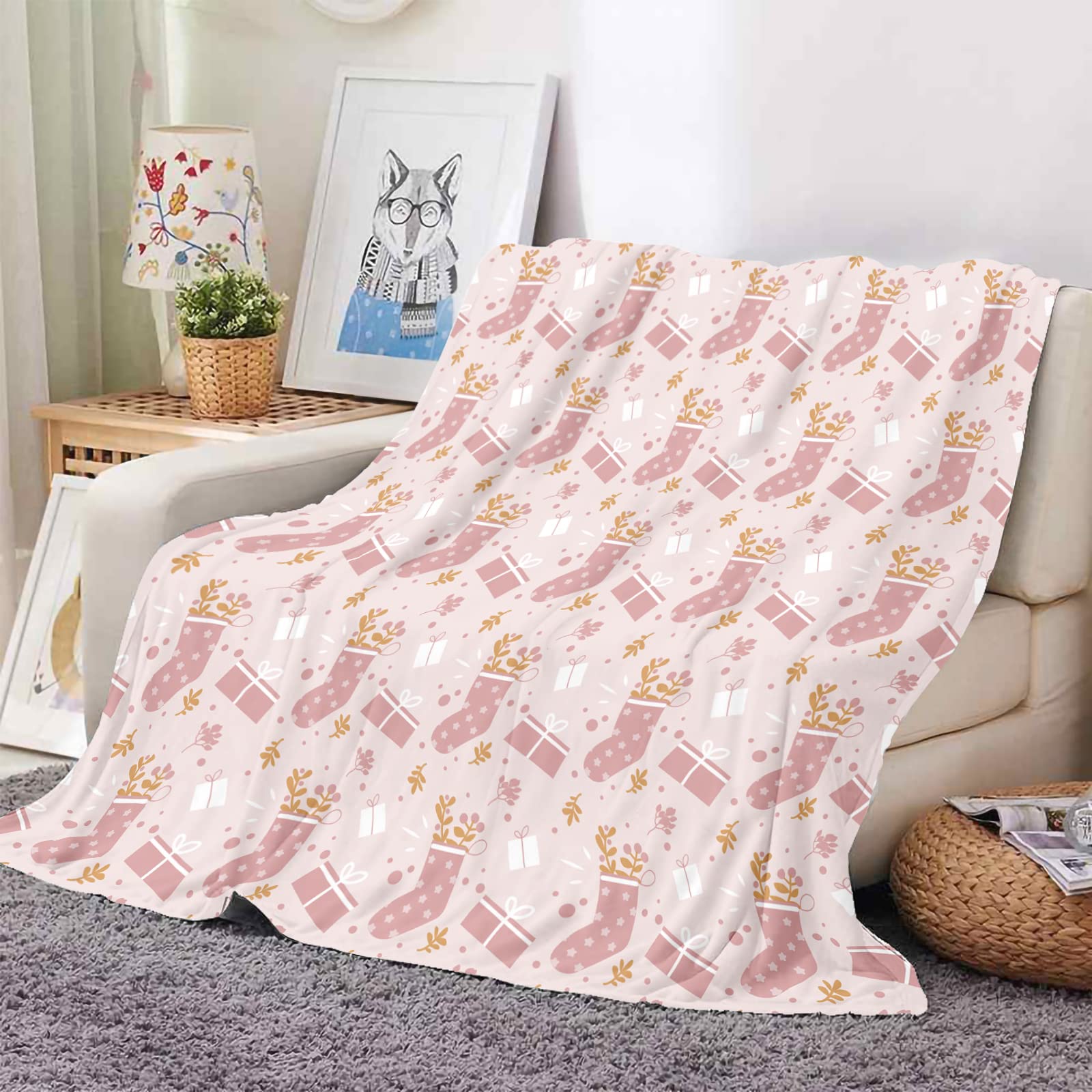ENEN Coperta In Pile Di Flanella – Morbidissima E Calda, Con Fantasia Lupo Tra Fiori – 150x200 Cm, Adatta A Letto Matrimoniale E Divano