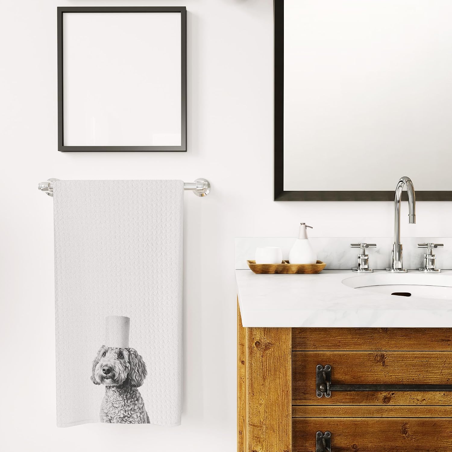 WFSM Poodle Gifts Hand Towels - Dog Decorative Towels for Bathroom, Poodle Gift for Women, Poodles Decor, Poodles Gift for Kids, Decorative Hand Towels for Bathroom, 16×24 Inches image 4