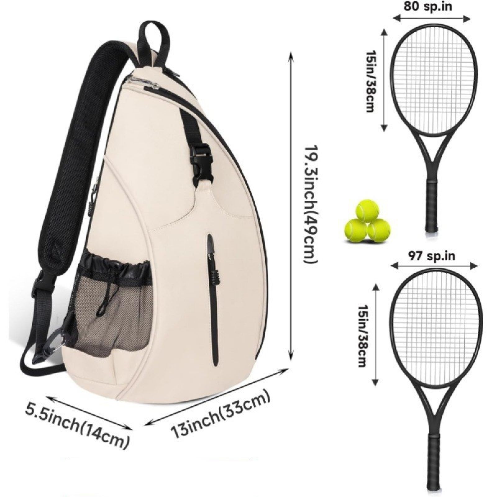 Tennistasche für 2 Schläger, Tasche für Tennisschläger, Tennis-Paddel-Rucksack,Badmintonschläger, Tasche, Schläger-Tragetasche, Handtasche für Tennis/Pickleball/Badminton/Squash-Sportarten