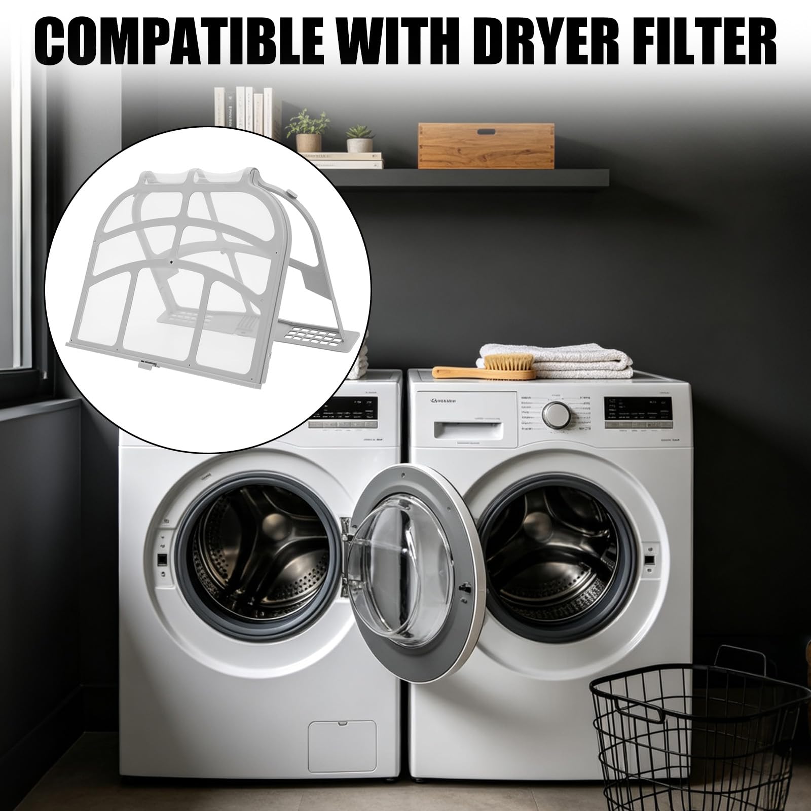 NQEUEPN Filtro de pelusa de repuesto para secadora ADQ74233201 (gris)