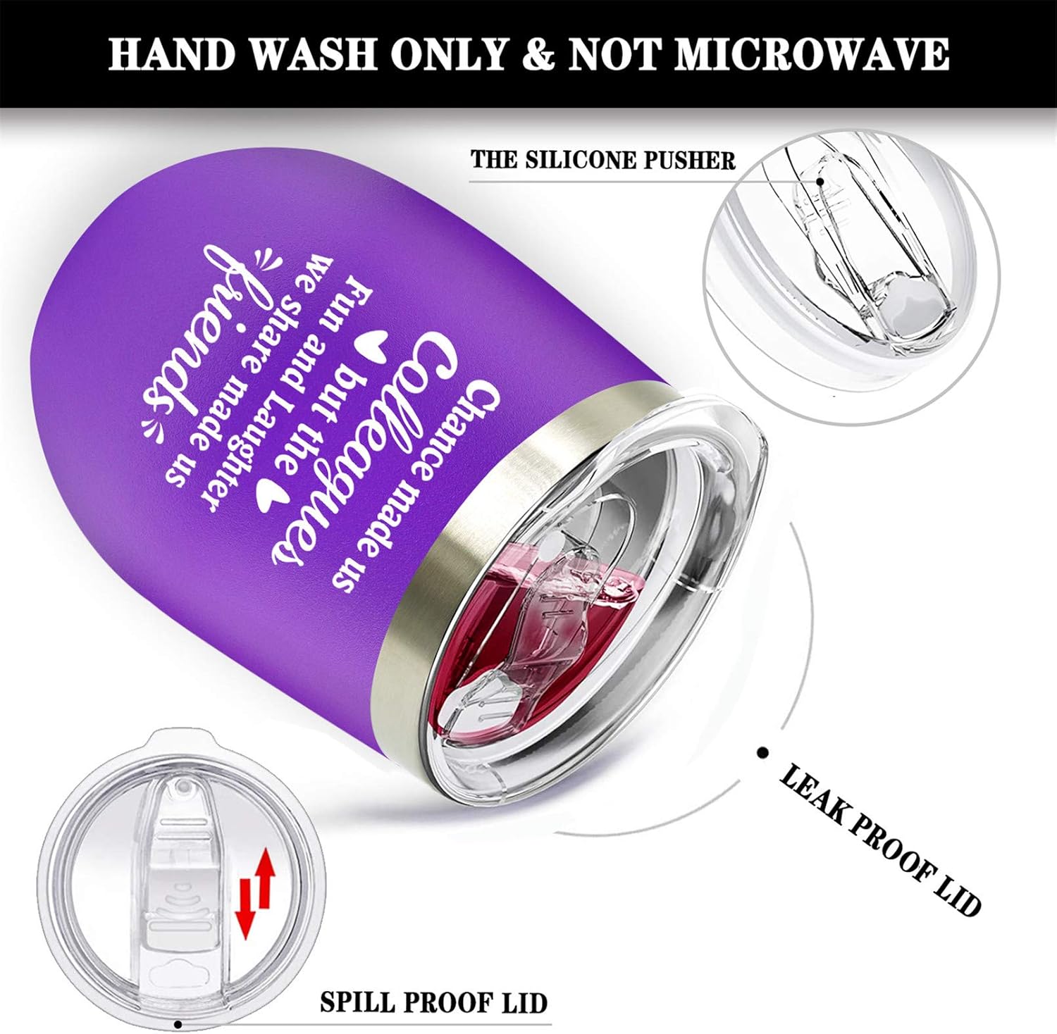 Gеt Chеар Prісе Coworker Leaving Gifts for Women - Coworker Going Away, Farewell, Goodbye, New Job, Retirement, Birthday Gifts for Boss Co-worker Friends - Wine Tumbler Cup Purple 12oz