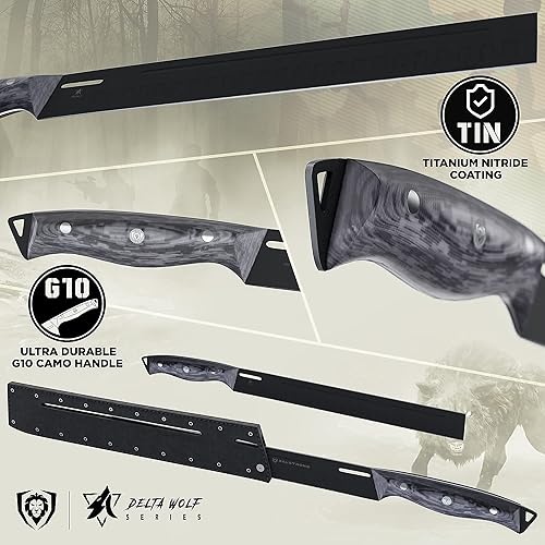 Miniatura 7 de DALSTRONG Delta Wolf Series - Cuchillo de chef de 10 pulgadas con cuchillo de corte y tallado de la serie Delta Wolf de 12 pulgadas con funda de