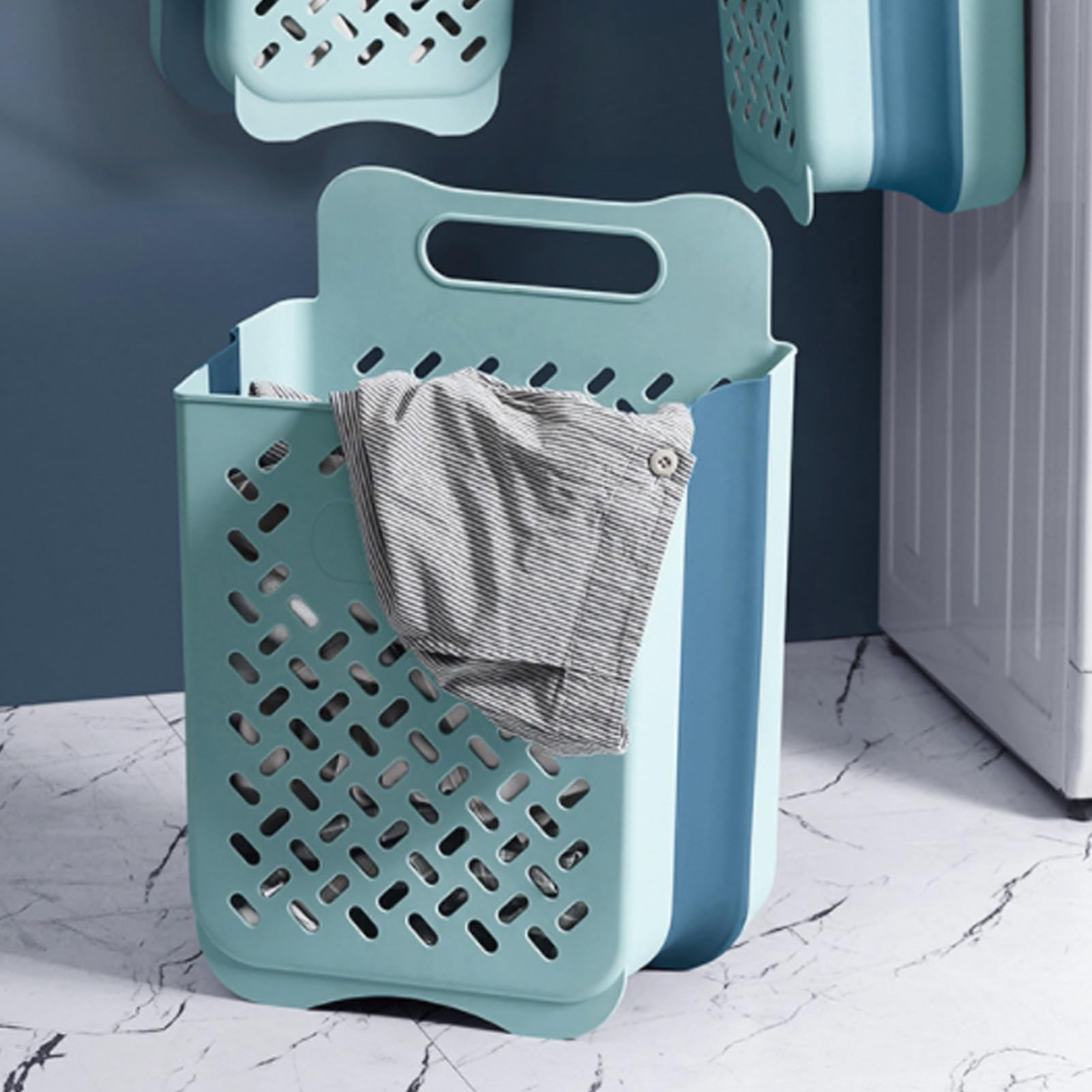 Cesto per la Biancheria da Parete, Cesto per la Biancheria Pieghevole in plastica di Grande capacità per Vestiti Sporchi, Asciugamani e Giocattoli, Cesto per la Biancheria da