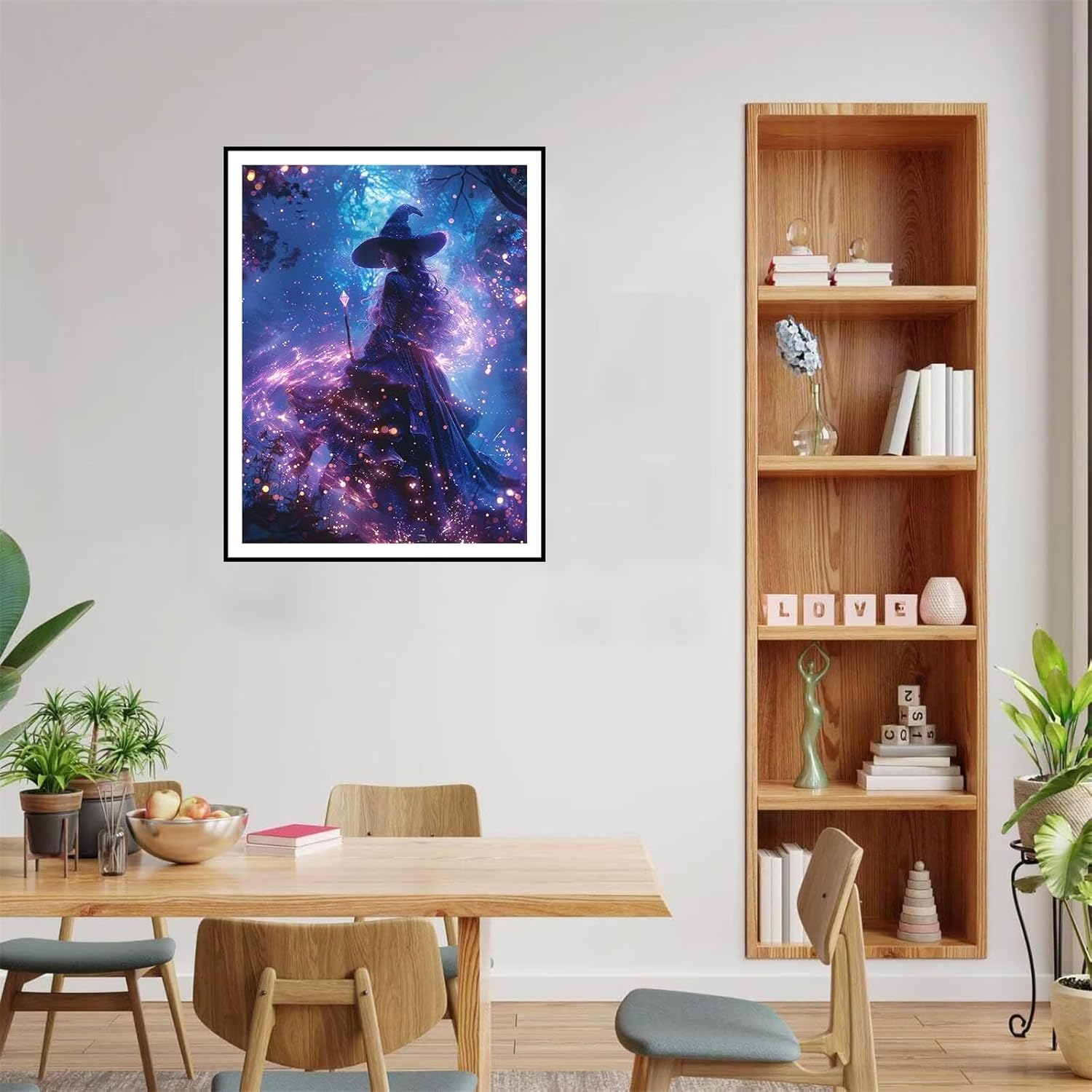 Witch Diamond Art Kits for Adults, Round Full Drill Diamond Painting Kits for Beginners Gem Art Painting Kits, Mystery DIY 5D Diamond Dots Painting with Diamond Arts and Crafts for Home Decor 20x28in