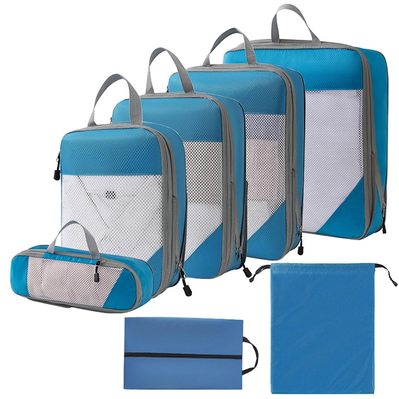 1 Set Compression Packing Cubes Compressible Travel Organizer For Carry On Suitcase Clothes Bag for Suitcases(Blue)