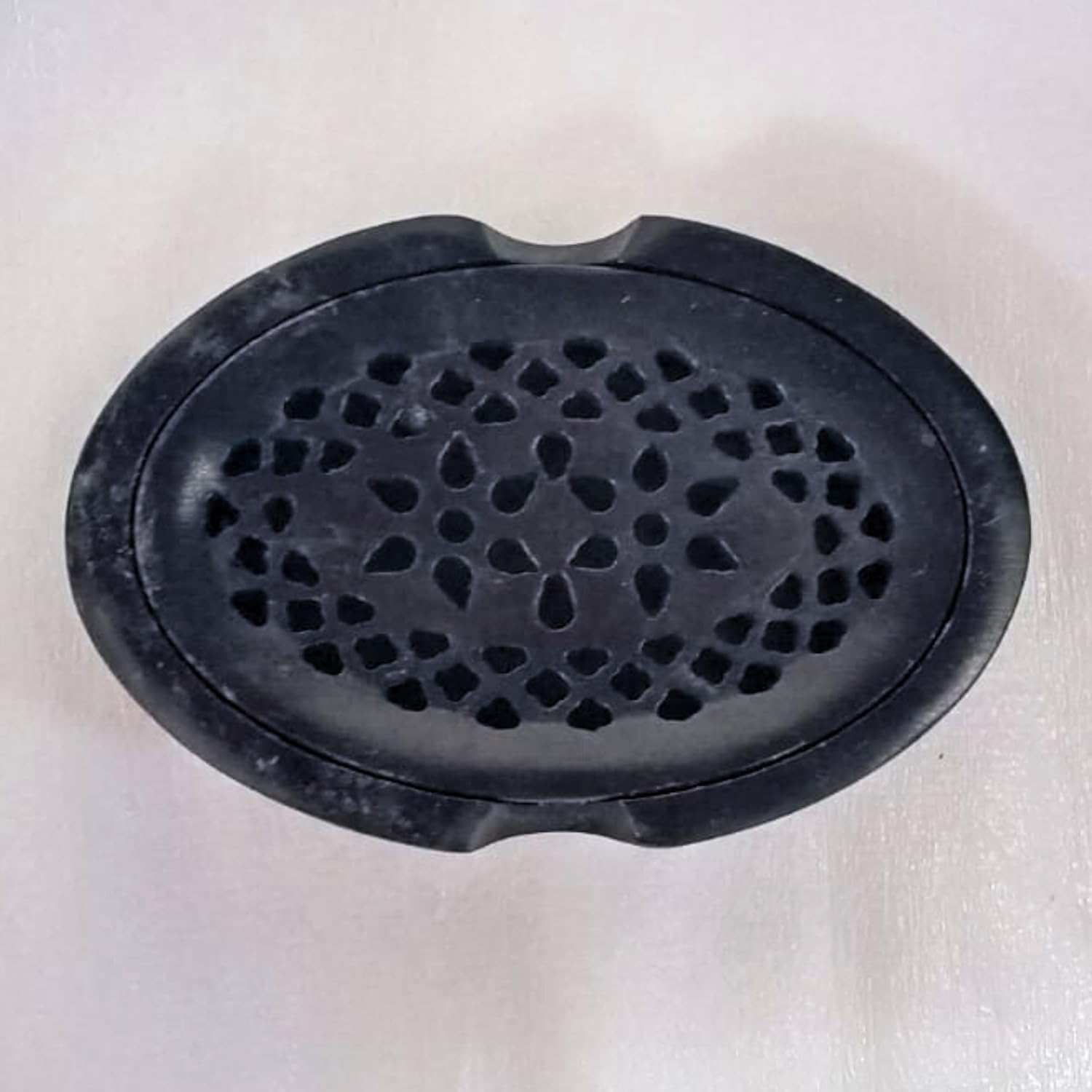 Handmade Soapstone Soap Dish 4.75 Inch 350g | Hand Carved Soap Holder Tray with Marble Look Finish | Bathroom Soap Saver, Drainage Soap Case, Decorative Bath Accessory for Kitchen, Sink & Vanity