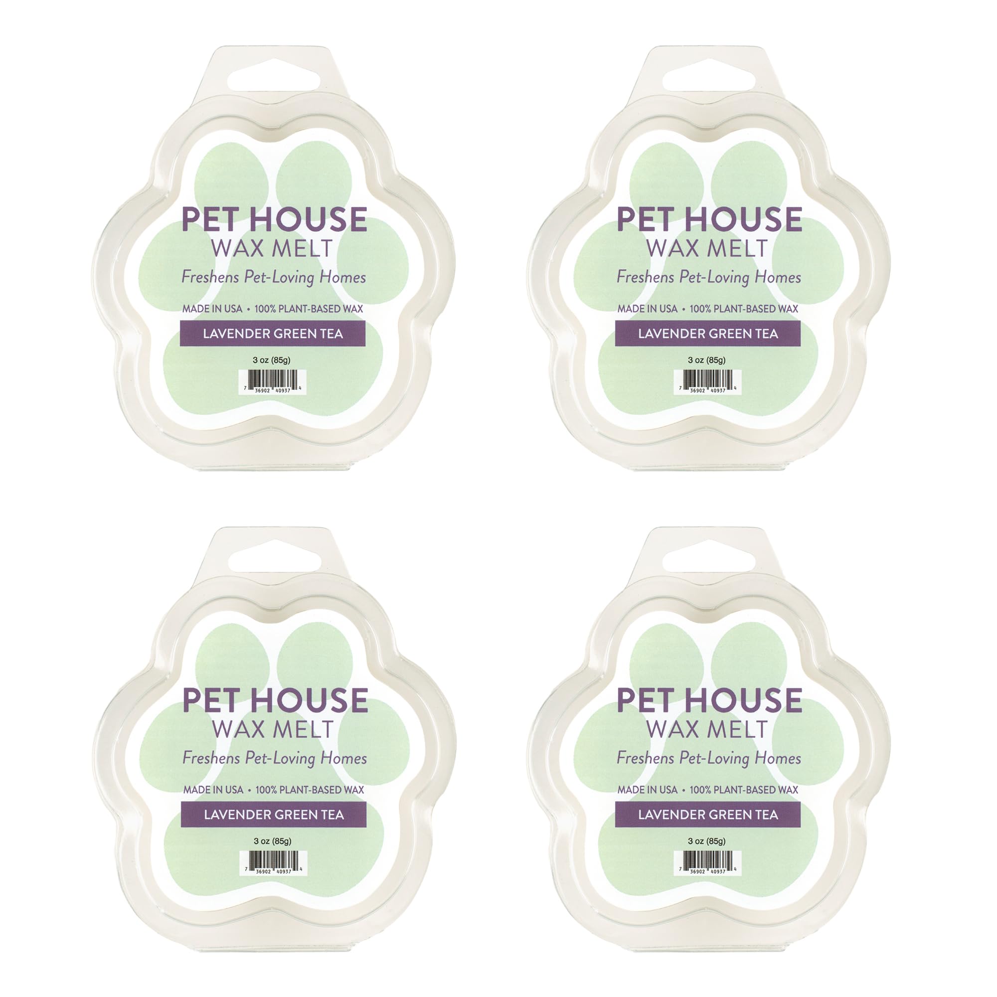Lavender Green Tea Scented Wax Melts Plant-Based Wax, 4 Pack