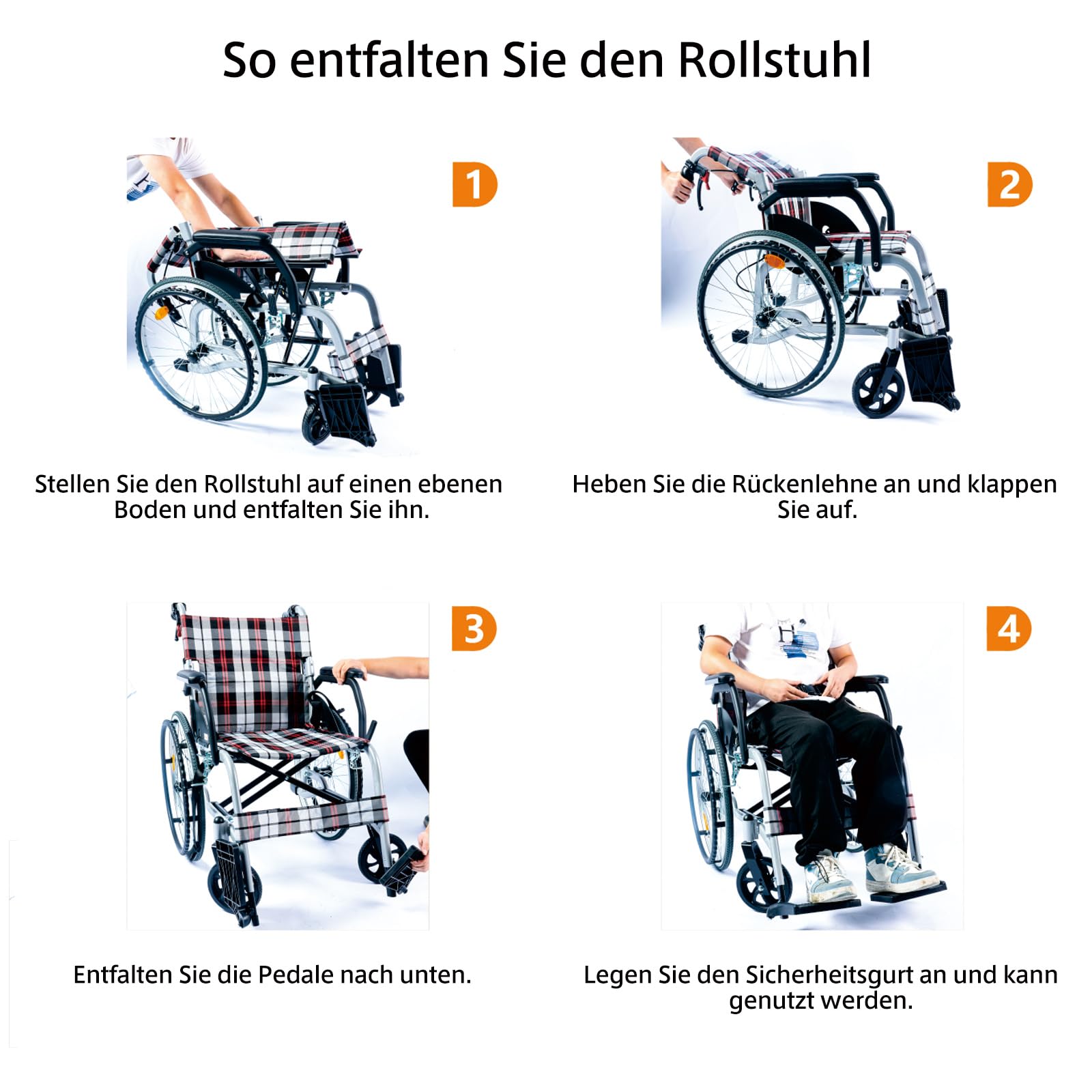 Sedia a rotelle pieghevole leggera, sedie a rotelle semoventi, sedia a rotelle per anziani, sedie a rotelle in alluminio con poggiapiedi, sedia a rotelle per disabili (CP-30A5N)