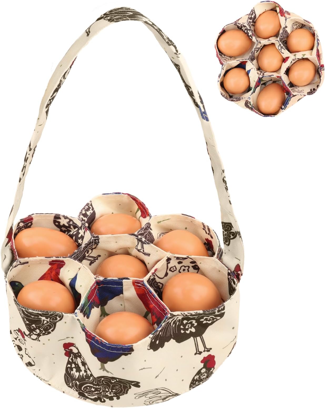 - Egg Bags Hossmily Egg Basket Mini Egg Collecting Basket Egg Gathering Basket with 7 Pouches for Farmhouse Chicken Hen Duck Goose Housewife Garden Transporting Storage- 1 Pack