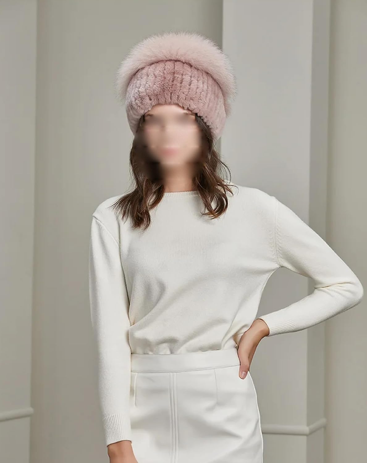 Women's Russian Style Thick Warm Cold Weather Winter Hat with Flower Retro Patchwork Knit Slouchy Beanies Ski Skull Caps