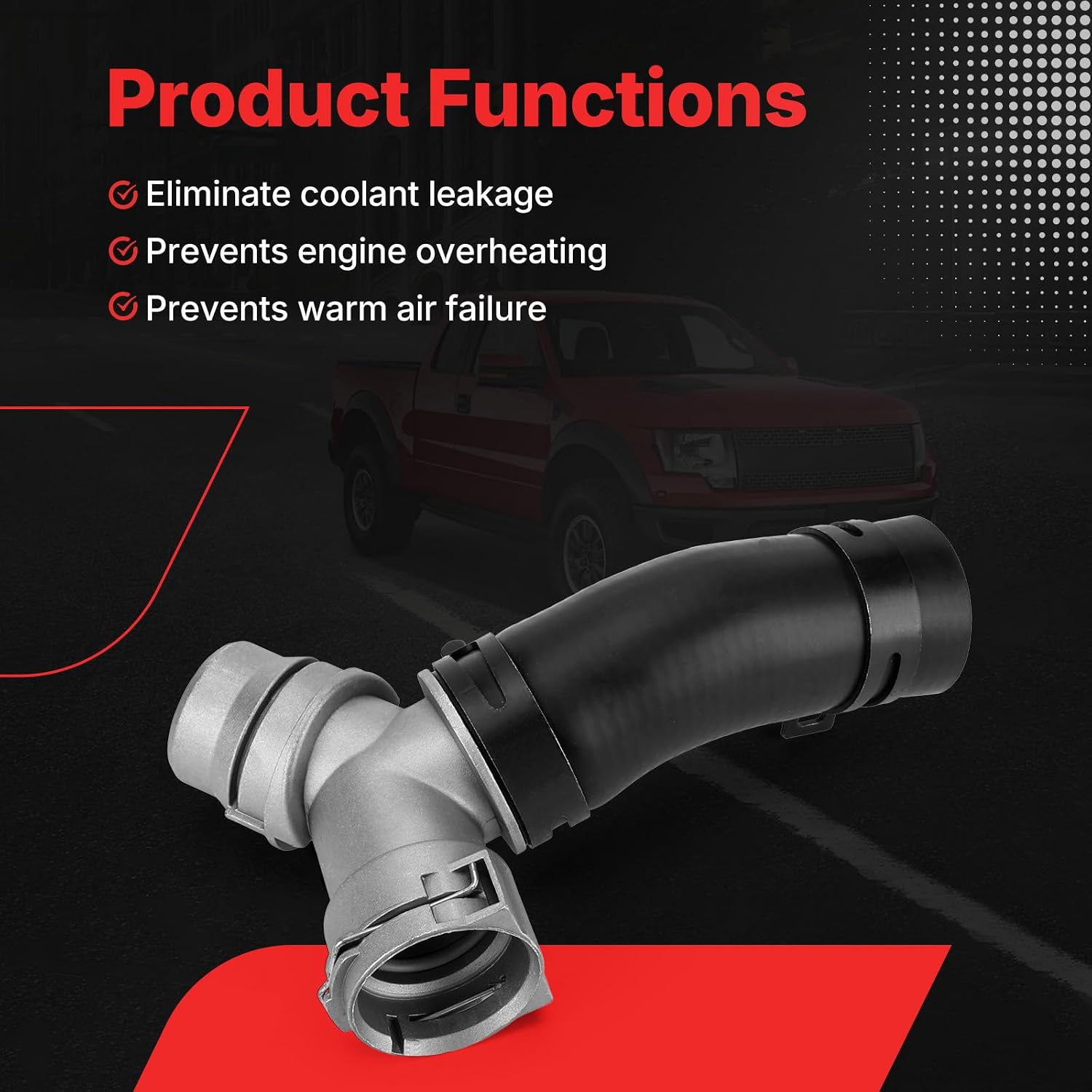 626-541 Upgraded Engine Heater Hose Assembly for 2012 2013 2014 Ford Mustang T-Connector Hose | 2011 2012 2013 Ford F-150