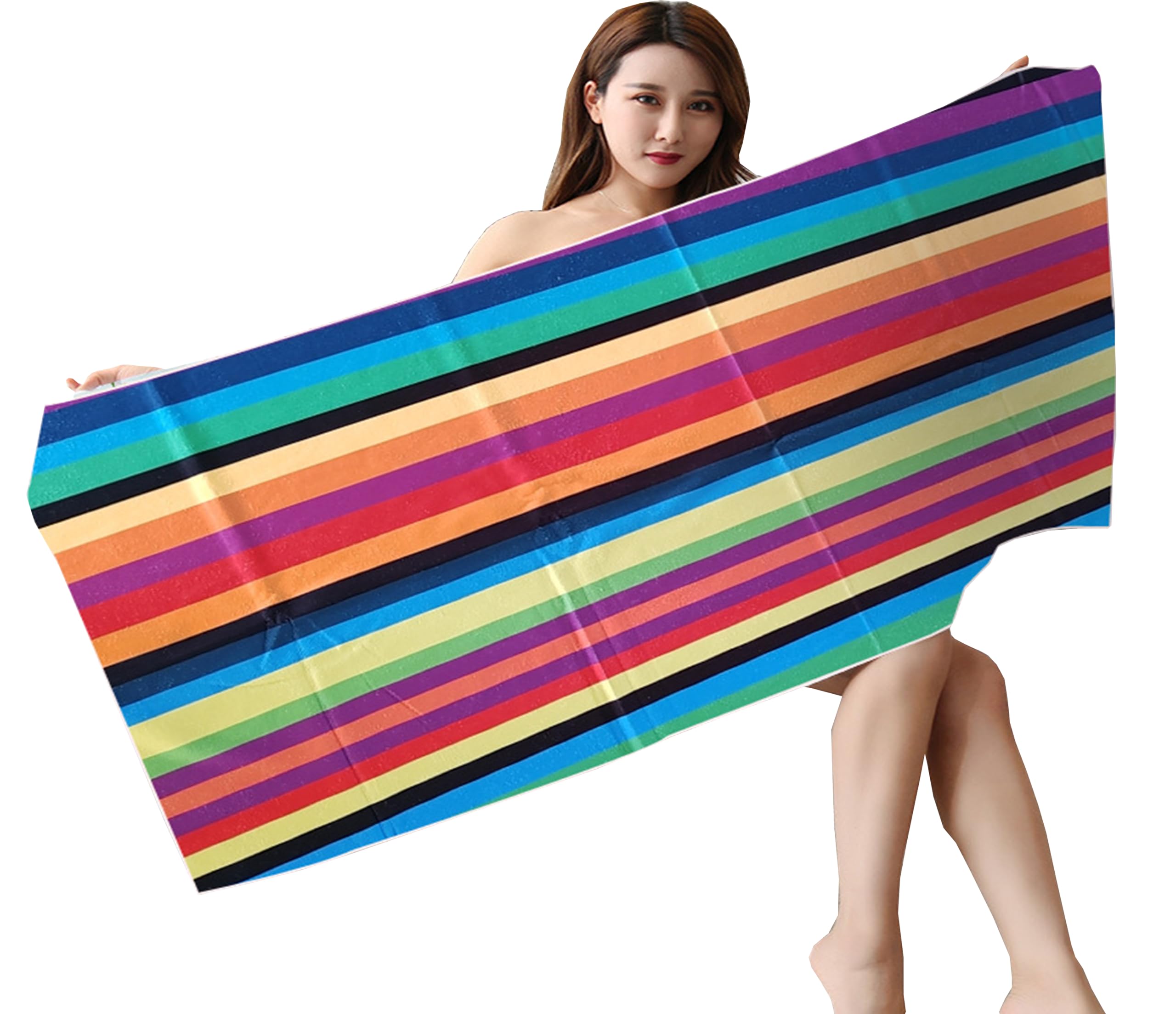 LIKPOJA Microfibre Beach Towel for Adult Lightweight Quick Dry Sand Free Compact Swim Travel Bath Towel for Summer Holiday Beach Accessories A 150 * 70cm