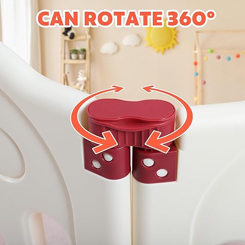 Miniatura 4 de FAHKNS Corralito para bebés de 18 paneles, plegable sin costuras ajustable con alfombra, equipado con cerradura de puerta externa para seguridad en